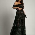 Komplet koronkowy spódnica + bluzka NB Desperado czarny