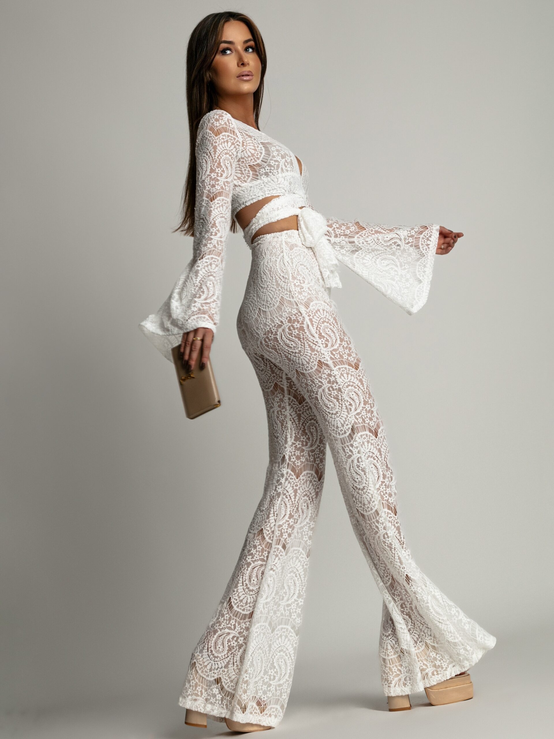 Komplet koronkowy NB Ekspoos biały