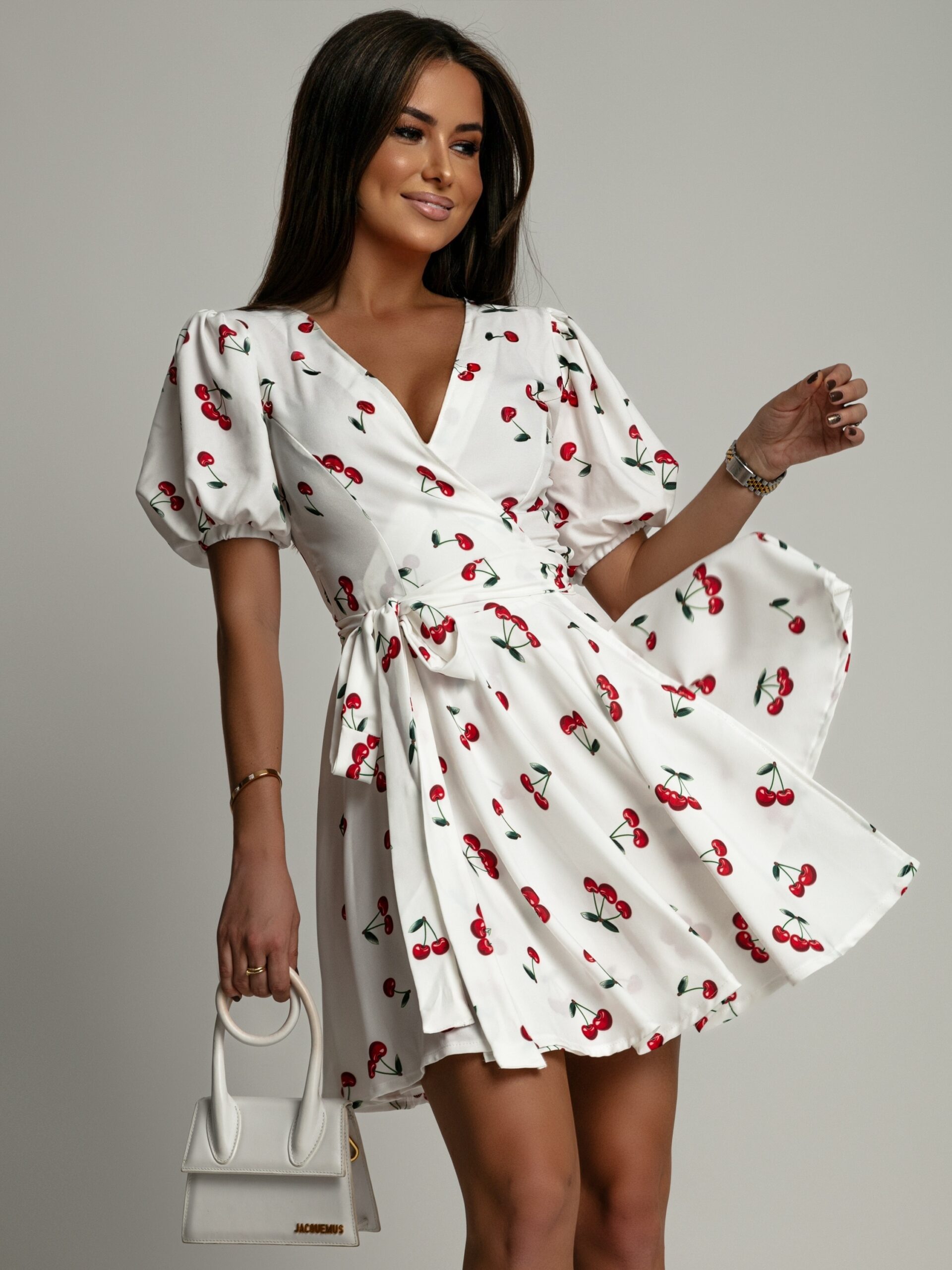 Sukienka w wisienki NB Cherry biała