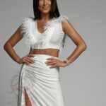 Komplet brokatowy NB Karetta biały