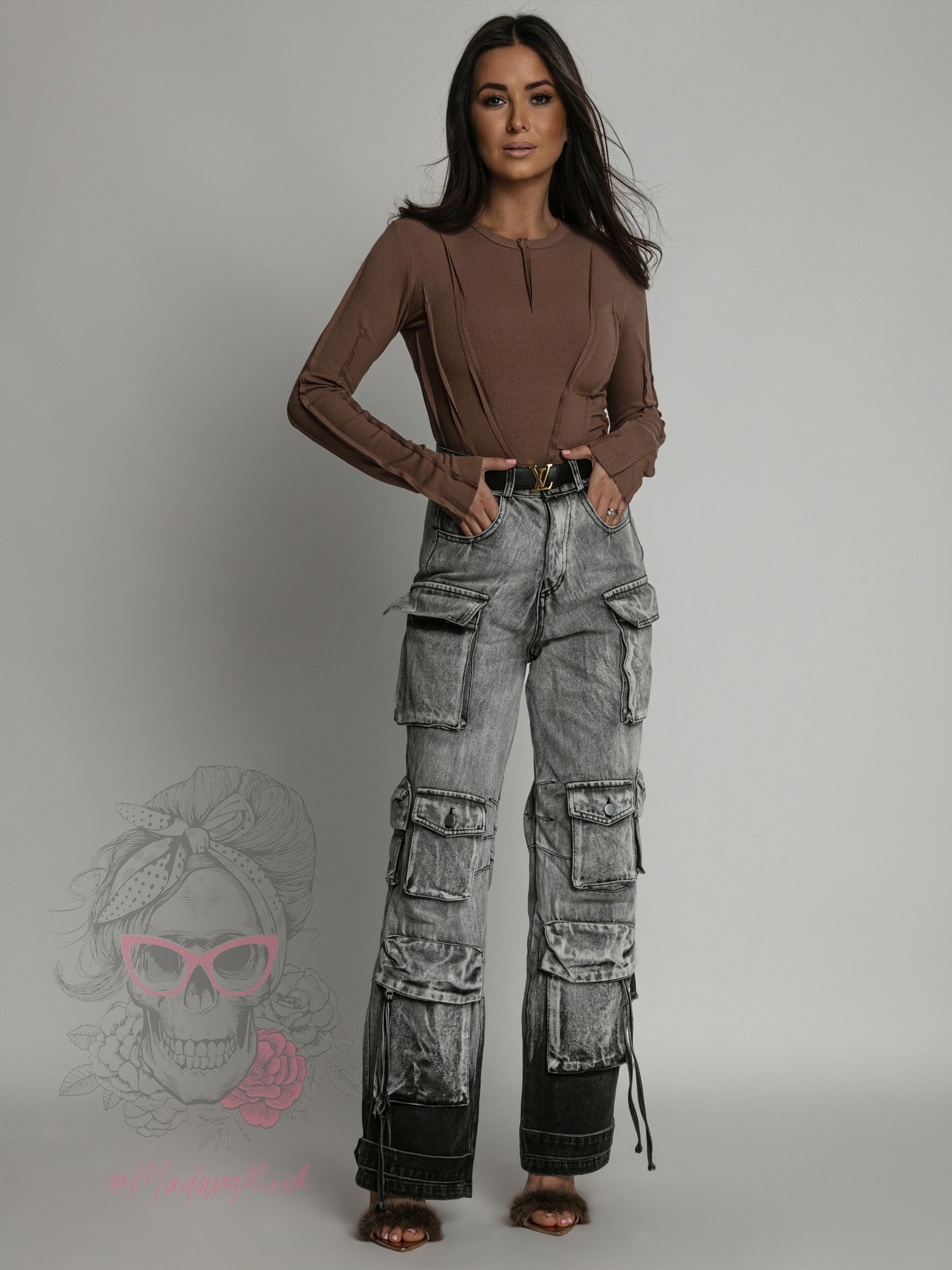 Bluzka prążkowana Missius mocca