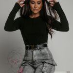 Bluzka prążkowana Missius czarna