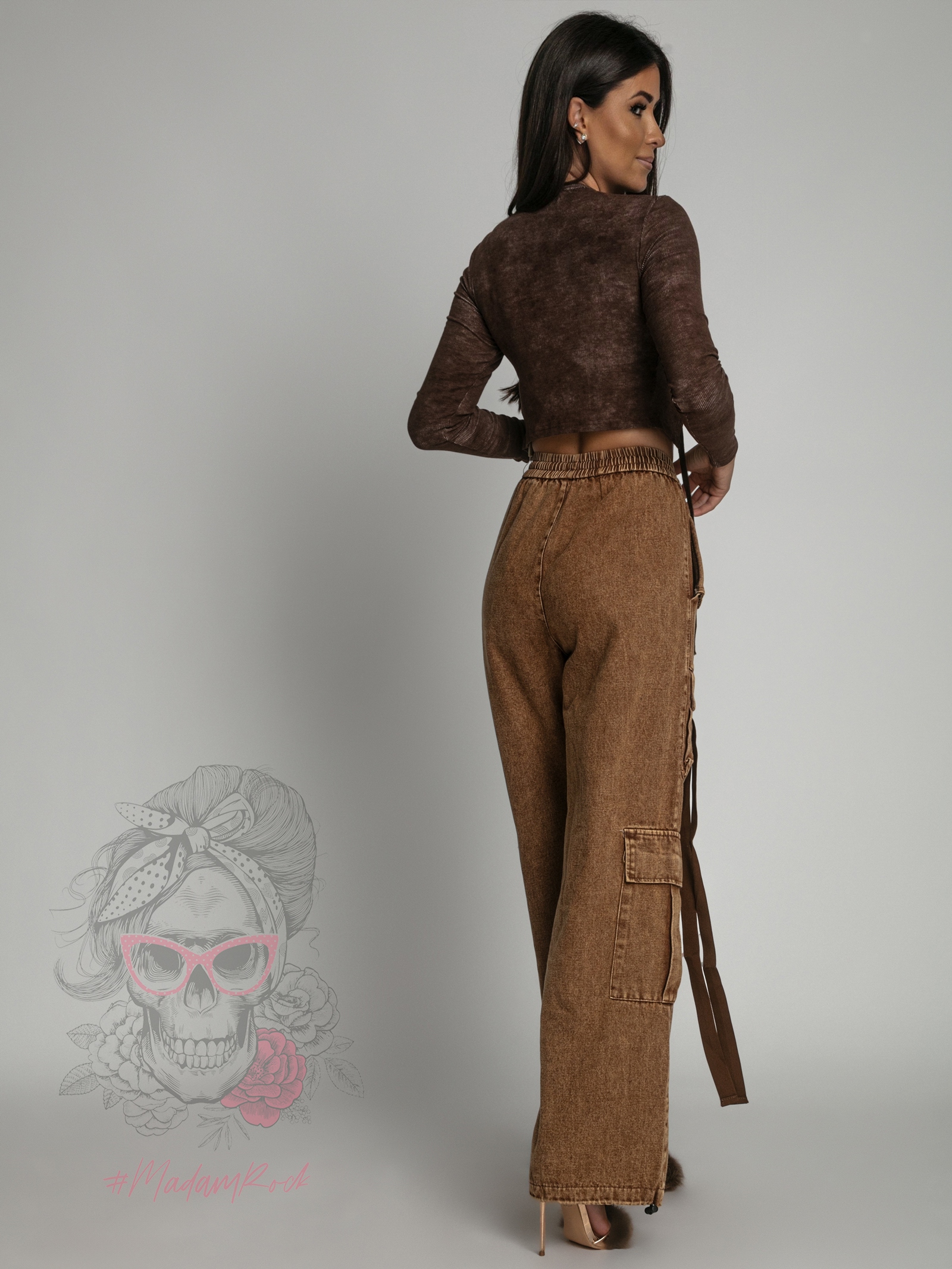 Bluzka sznurowana dekatyzowana Katera brązowa Bluzka sznurowana dekatyzowana Katera brązowa