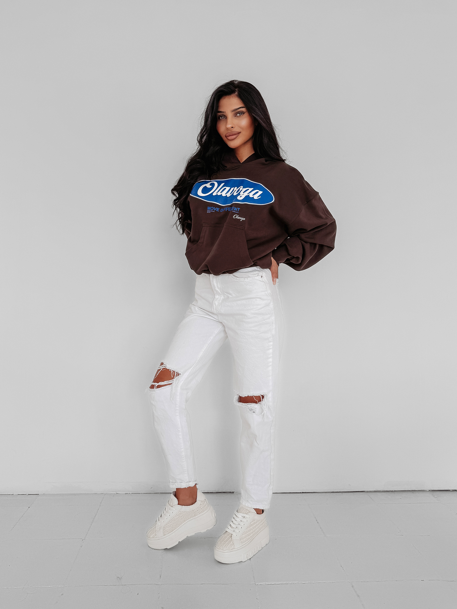 Bluza z kapturem AUTUMN MUSE OLAVOGA brązowa