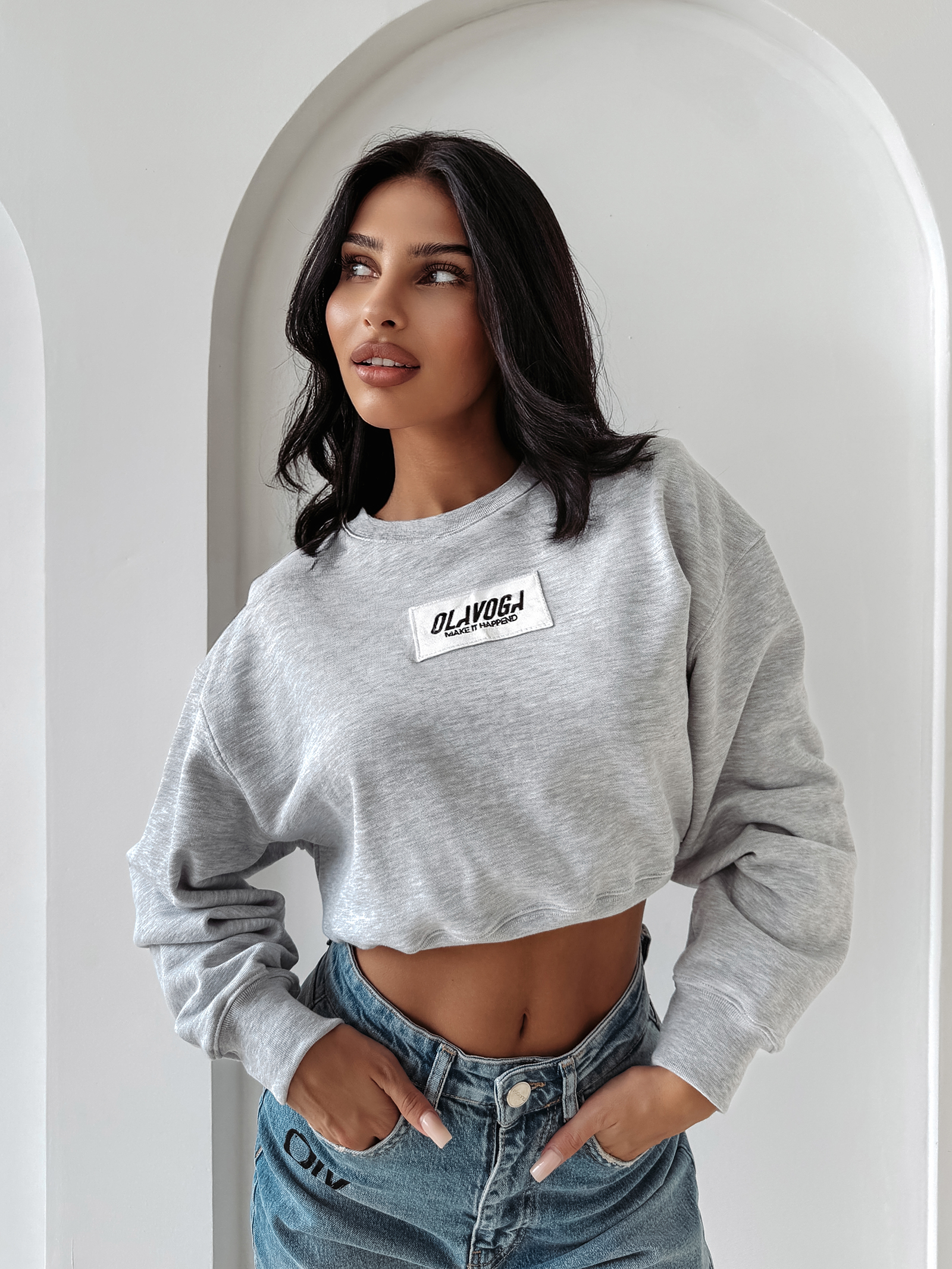 Bluza bawełniana CINNAMON HAZE OLAVOGA szara