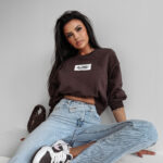 Bluza bawełniana CINNAMON HAZE OLAVOGA brązowa