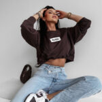 Bluza bawełniana CINNAMON HAZE OLAVOGA brązowa