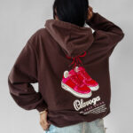 Bluza hoodie z kapturem OLAVOGA FLINT brązowa