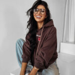 Bluza hoodie z kapturem OLAVOGA FLINT brązowa