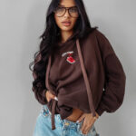 Bluza hoodie z kapturem OLAVOGA FLINT brązowa