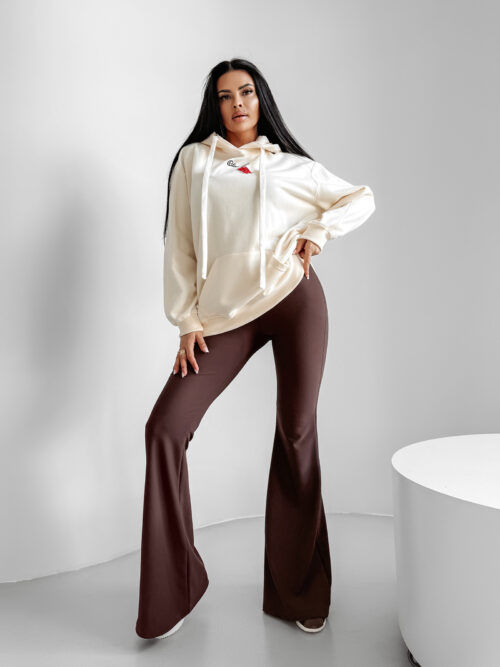 Bluza hoodie z kapturem OLAVOGA FLINT ecru