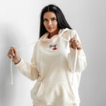 Bluza hoodie z kapturem OLAVOGA FLINT ecru