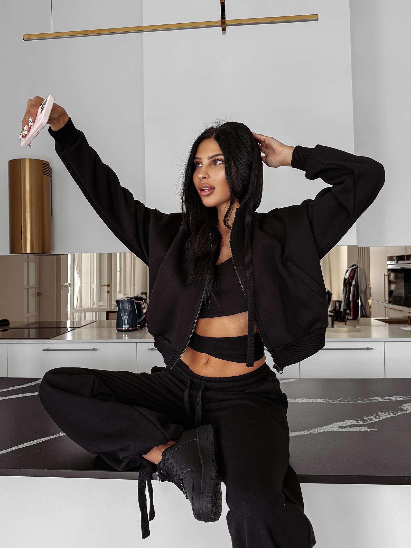 Bluza z kapturem OVERCAST OLAVOGA czarna