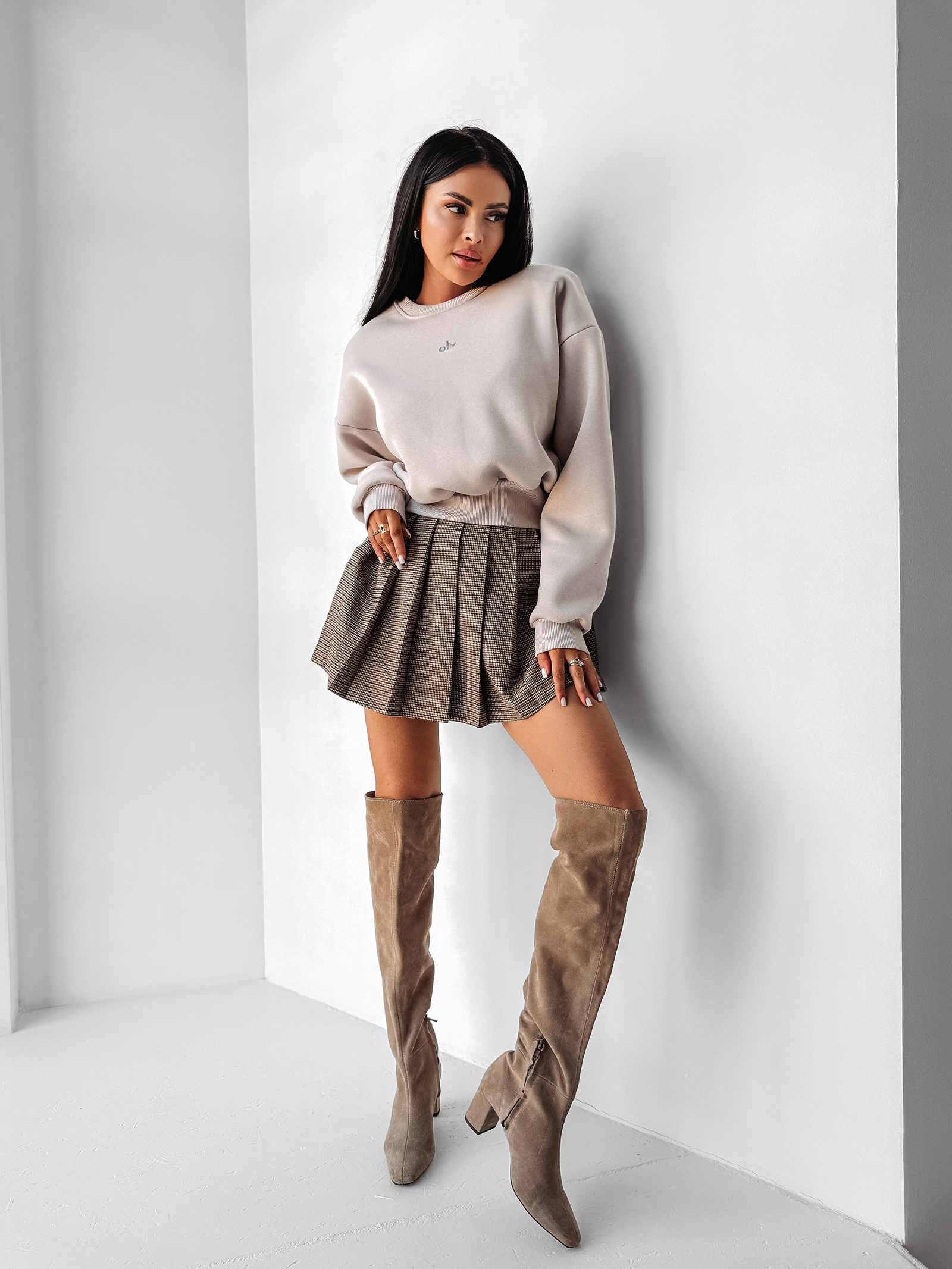 Bluza crewneck OLAVOGA TAKEDOWN beżowa