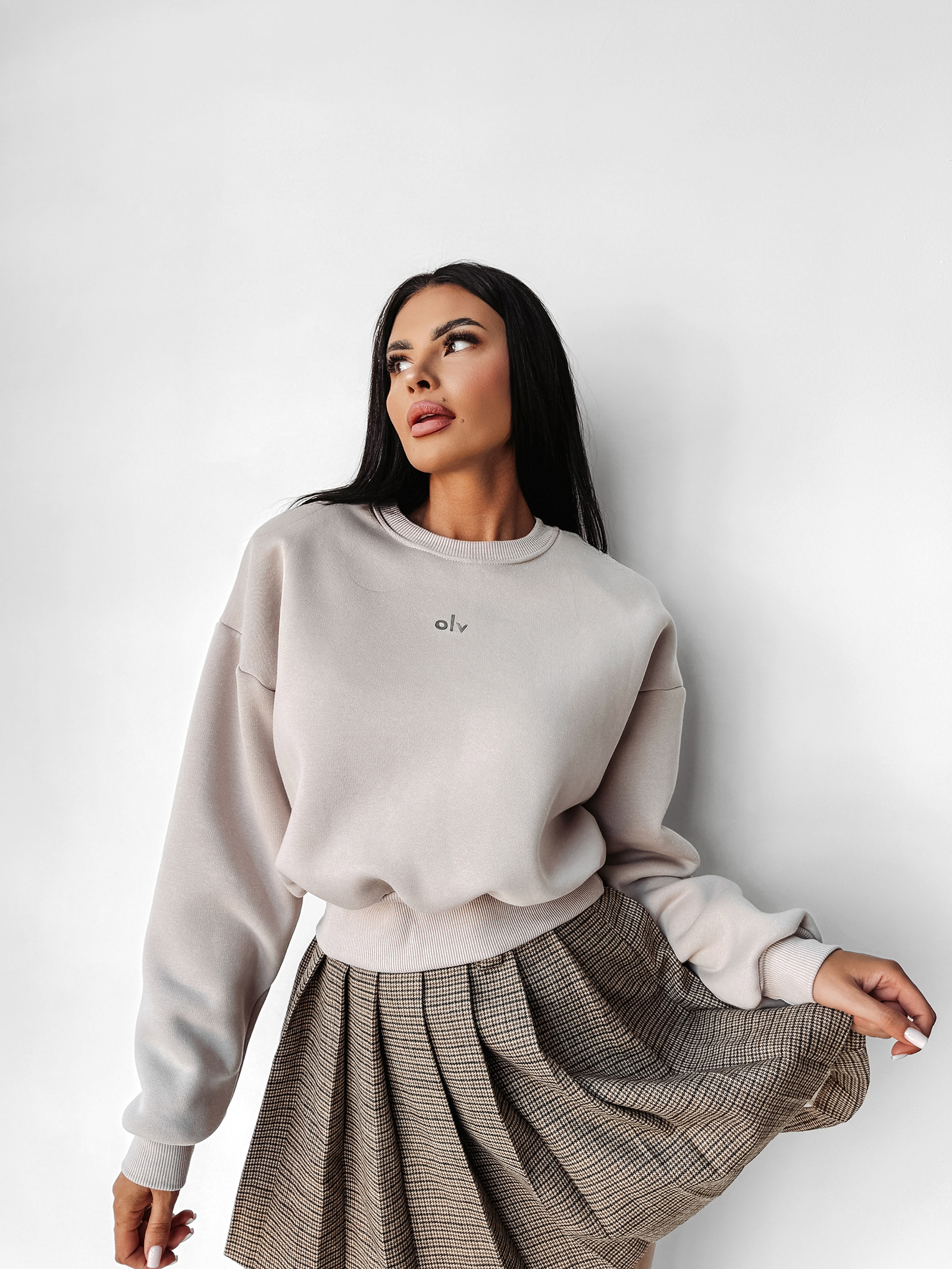 Bluza crewneck OLAVOGA TAKEDOWN beżowa