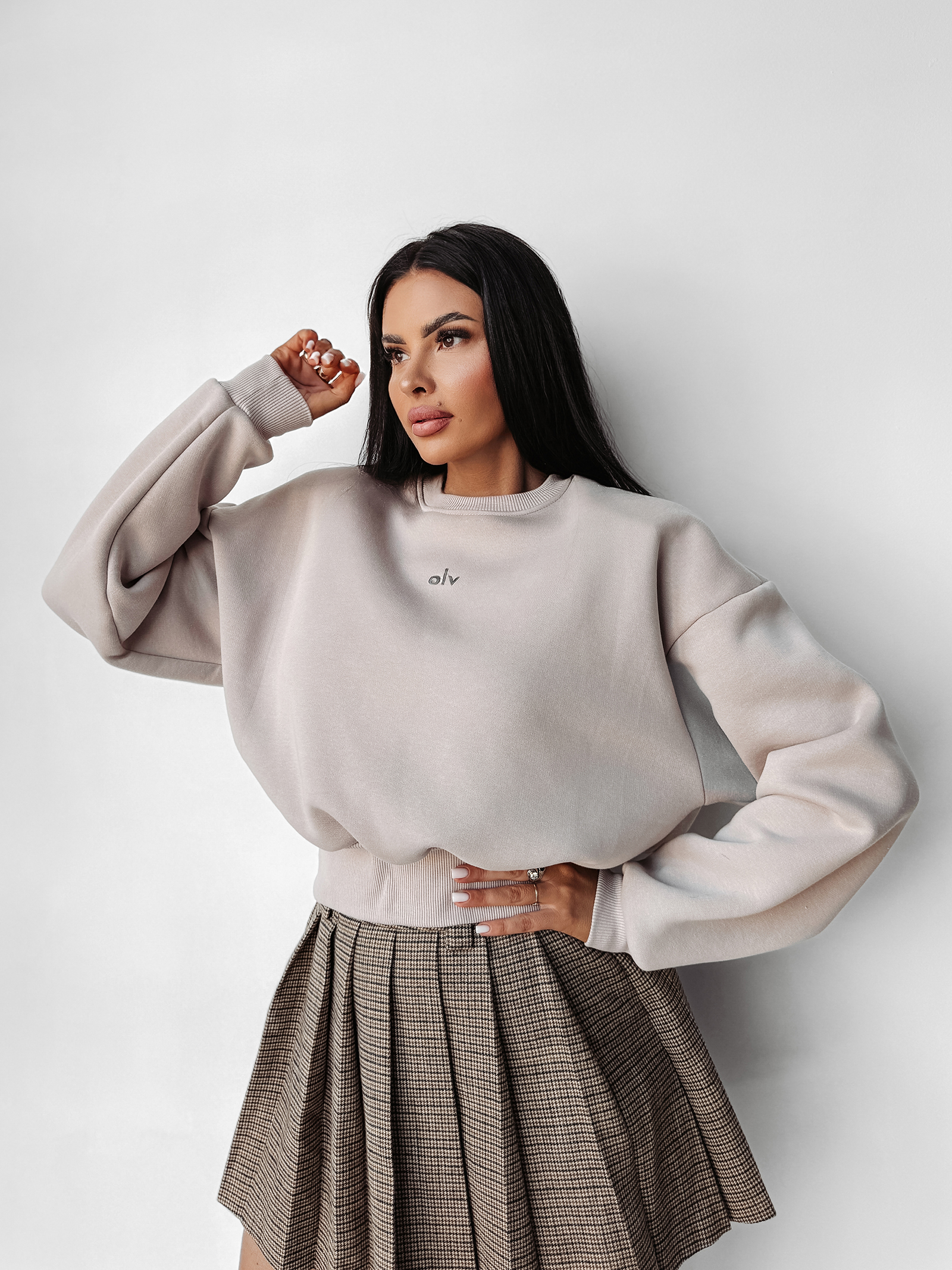 Bluza crewneck OLAVOGA TAKEDOWN beżowa