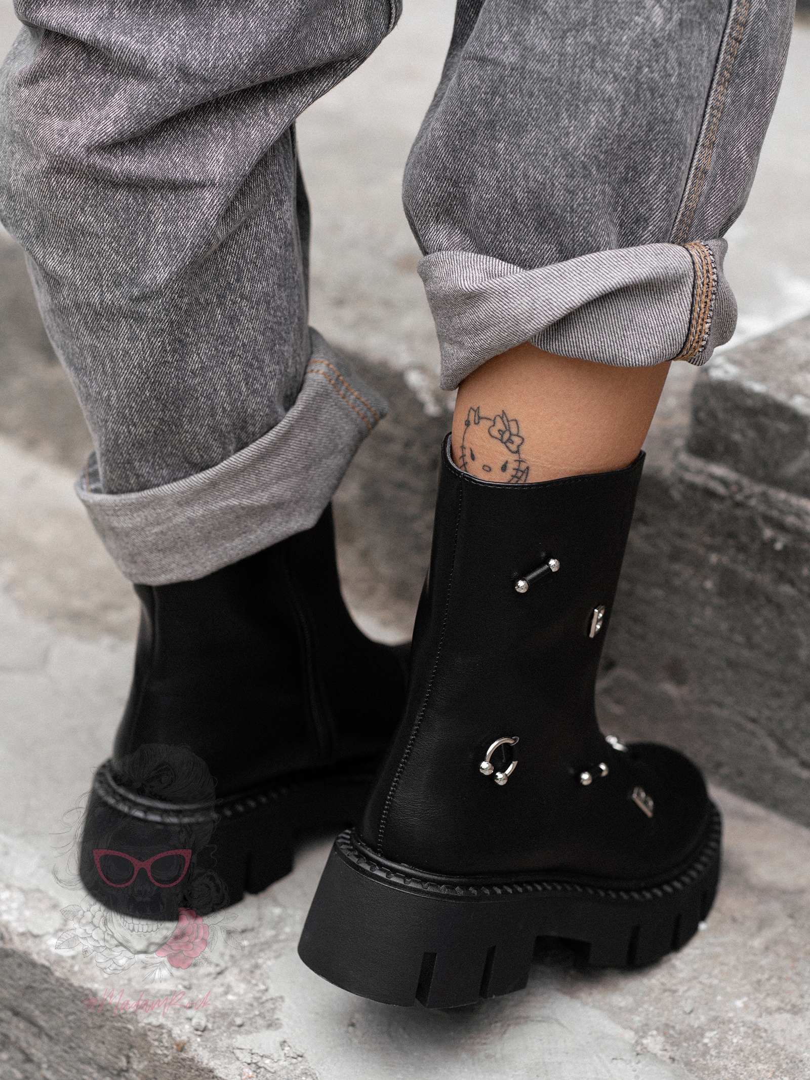 Botki matowe Rock Pear II czarne