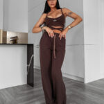 Komplet bawełniany DEW OLAVOGA brązowy