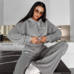 Komplet welurowy HERVEST VELVET OLAVOGA szary