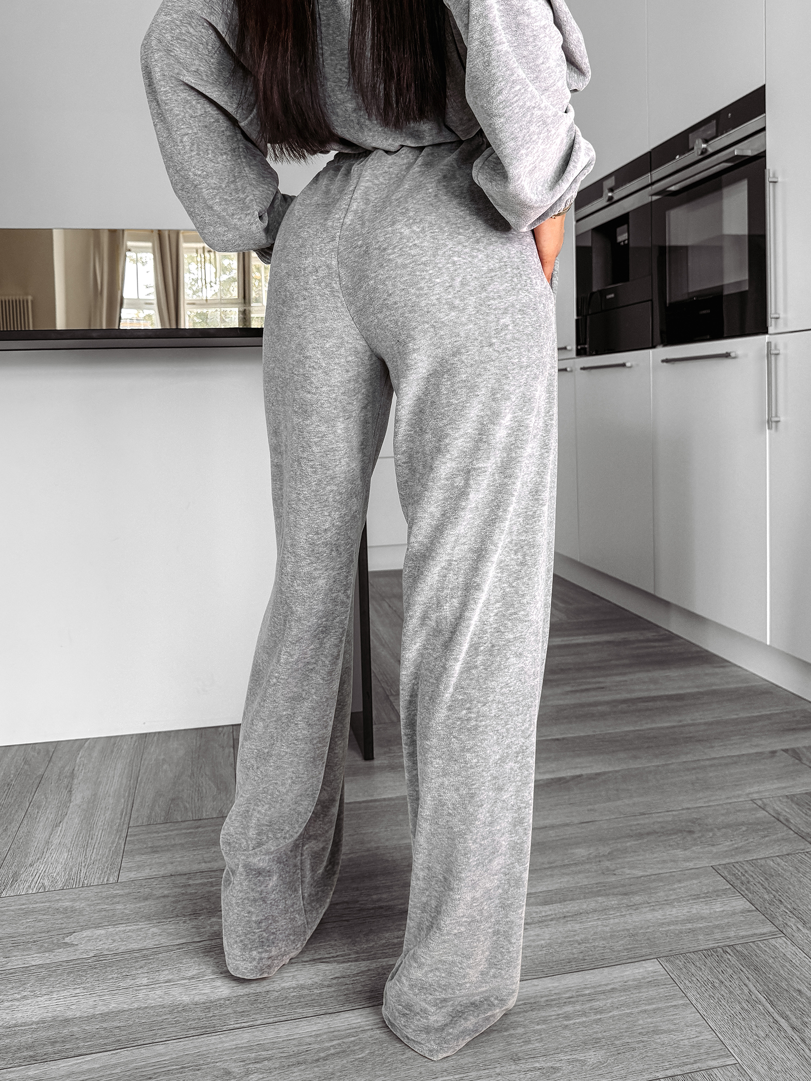 Komplet welurowy HERVEST VELVET OLAVOGA szary