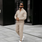 Komplet sweterkowy męski OLLAN OLAVOGA szary