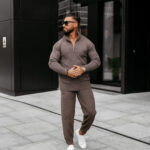 Komplet sweterkowy męski OLLAN OLAVOGA grafit