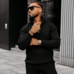 Komplet sweterkowy męski OLLAN OLAVOGA czarny