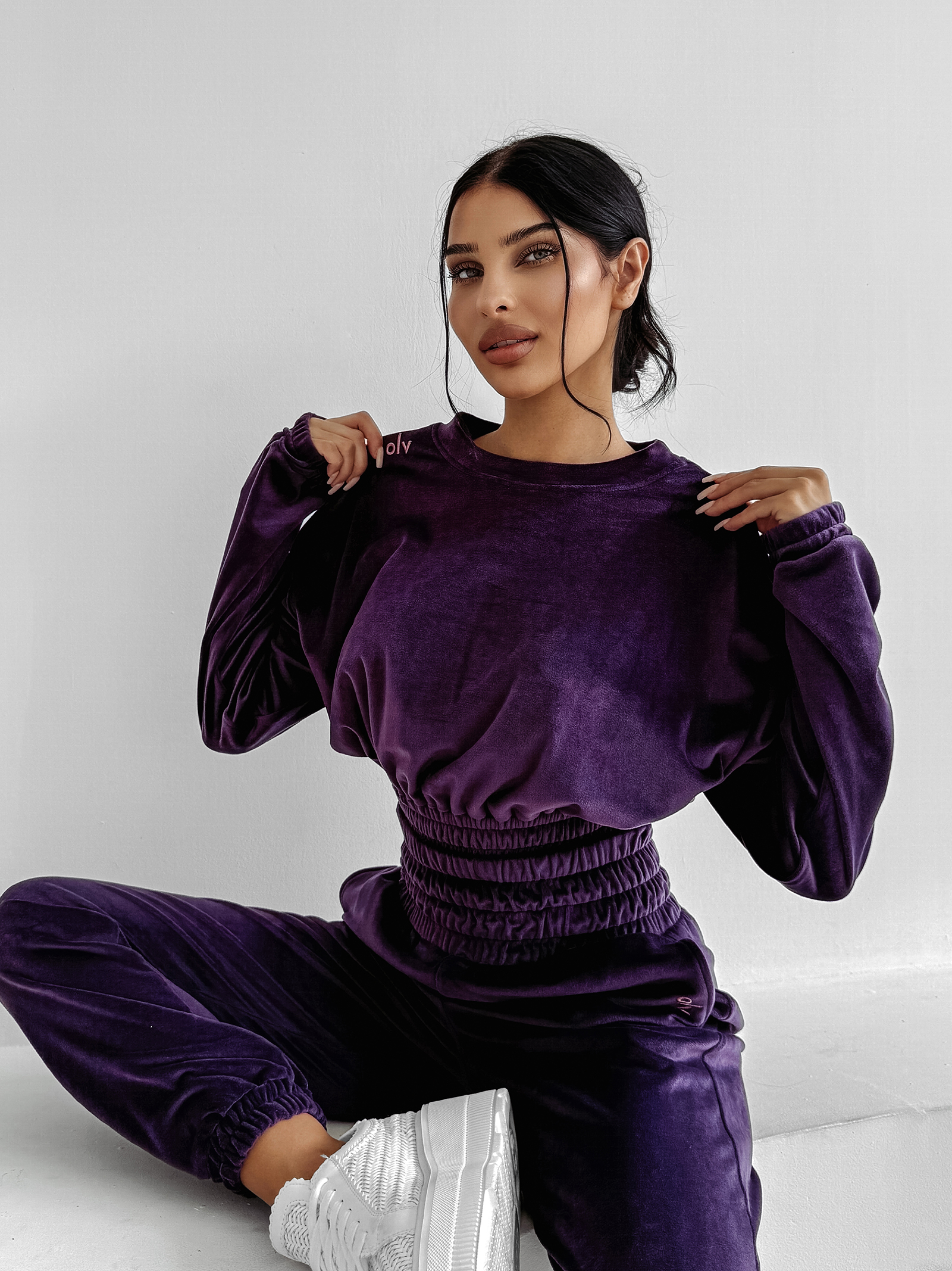 Komplet dres welurowy VELVET STORM OLAVOGA śliwka Komplet dres welurowy VELVET STORM OLAVOGA śliwka