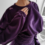 Komplet dres welurowy VELVET STORM OLAVOGA śliwka