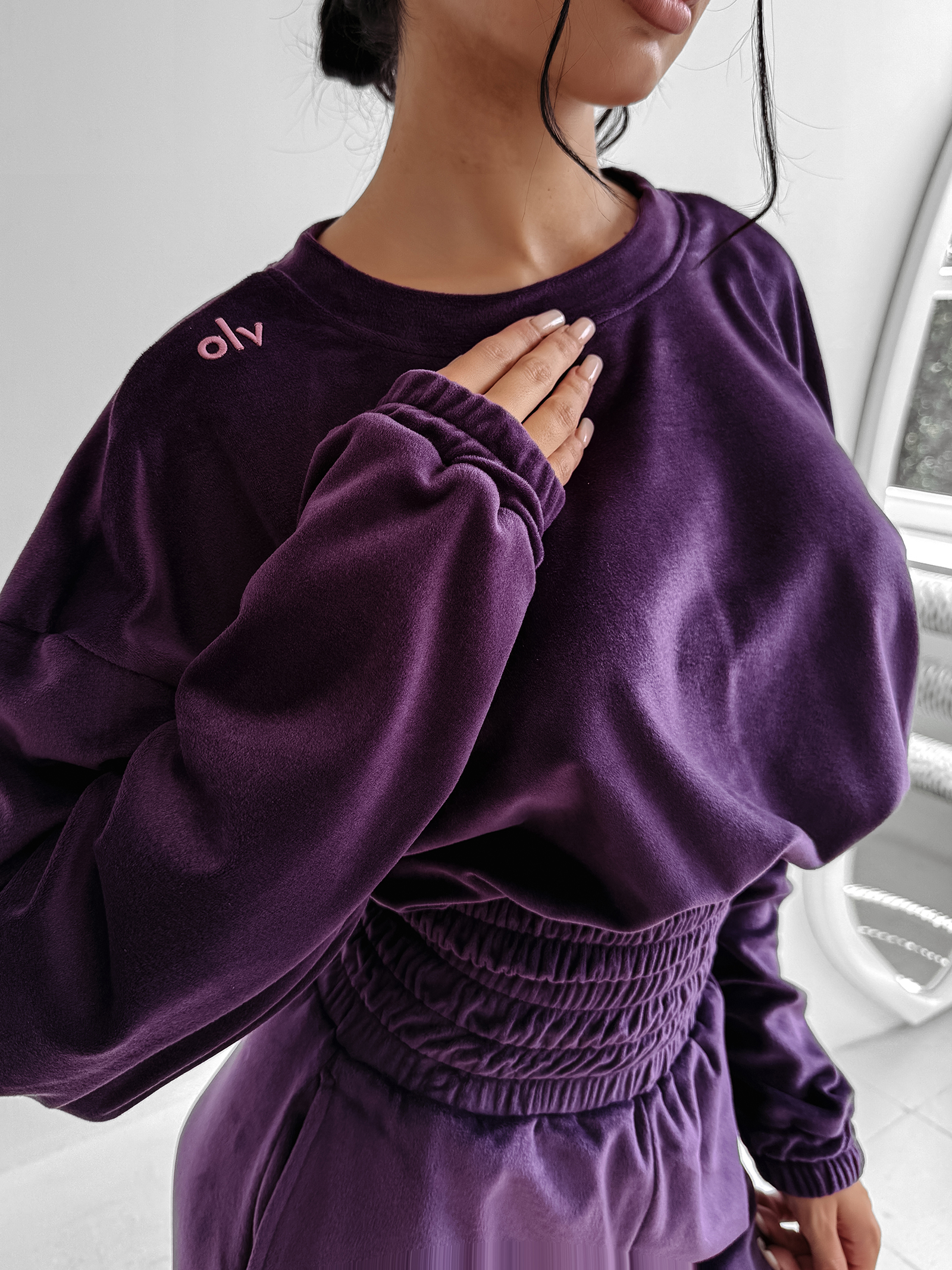 Komplet dres welurowy VELVET STORM OLAVOGA śliwka Komplet dres welurowy VELVET STORM OLAVOGA śliwka