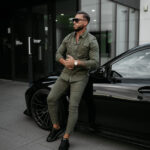 Koszula męska casual OLAVOGA GIACCA khaki