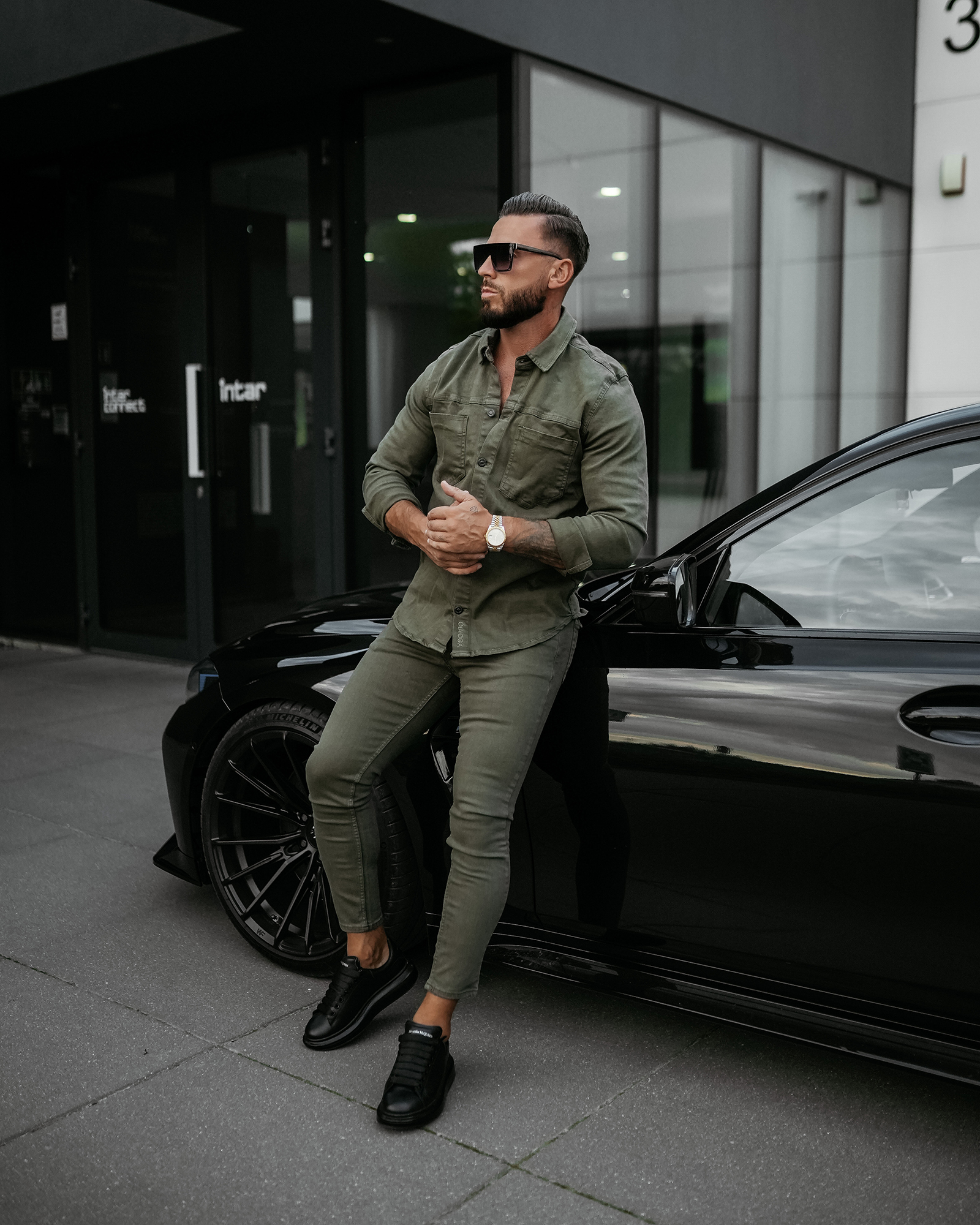 Koszula męska casual OLAVOGA GIACCA khaki Koszula męska casual OLAVOGA GIACCA khaki