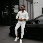 Koszula męska casual OLAVOGA GIACCA jasny beż