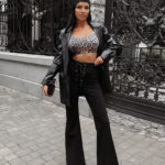 Spodnie damskie eleganckie OLAVOGA FALLEN czarne