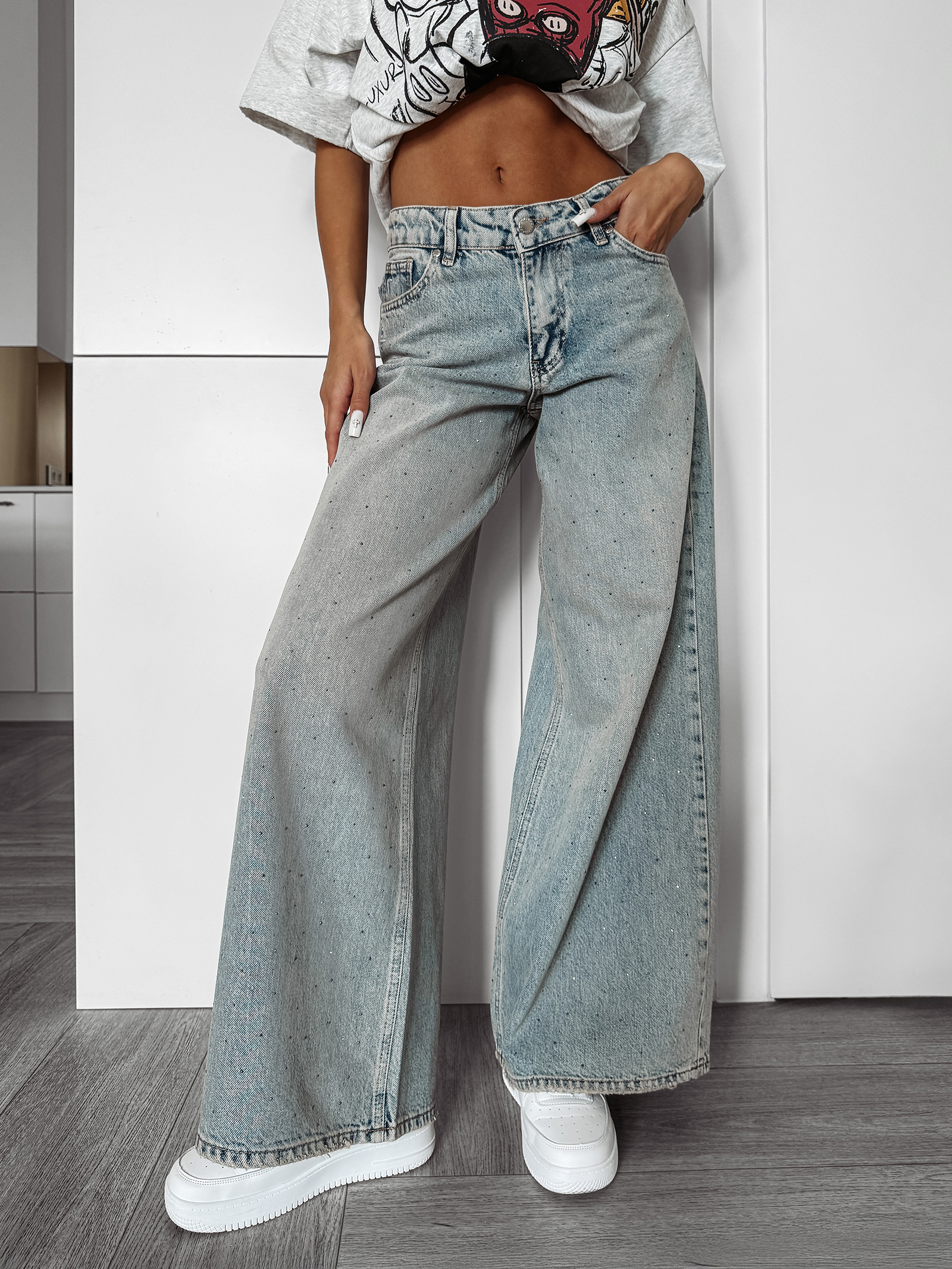 Spodnie jeansowe FASOLITA OLAVOGA niebieskie