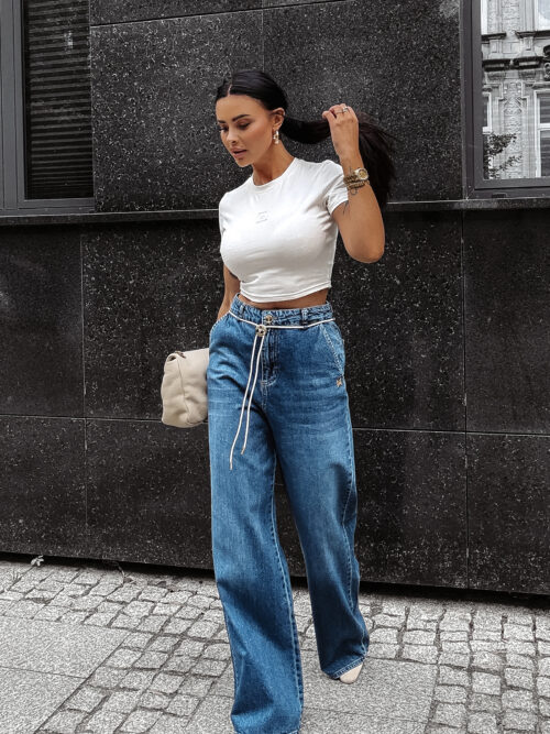 Spodnie jeansowe baggy damskie OLAVOGA KAAGE c.niebieskie