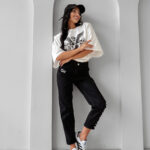 Spodnie mom fit LOFI OLAVOGA czarne