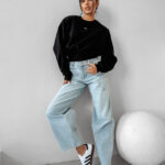 Spodnie jeansowe baggy OLAVOGA LOOMA niebieskie