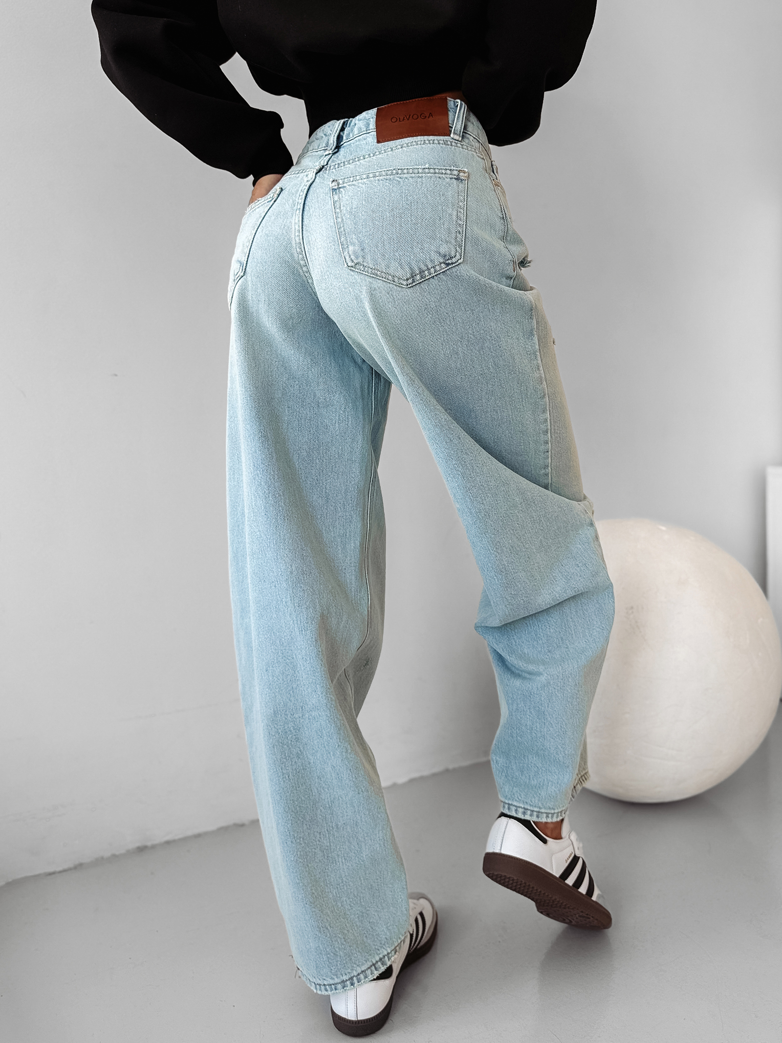 Spodnie jeansowe baggy OLAVOGA LOOMA niebieskie