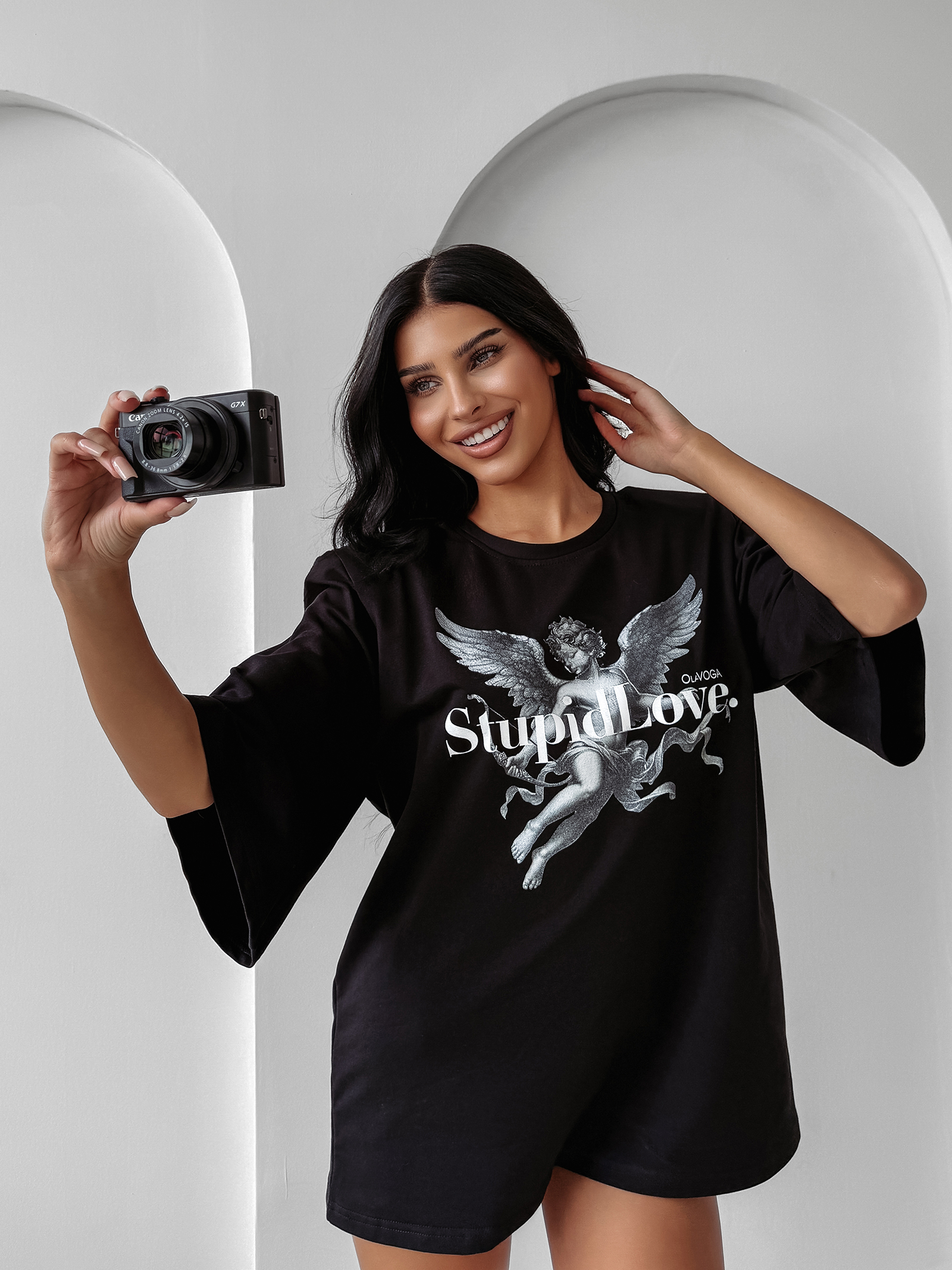 T-shirt oversize FOREST MOSS OLAVOGA czarny