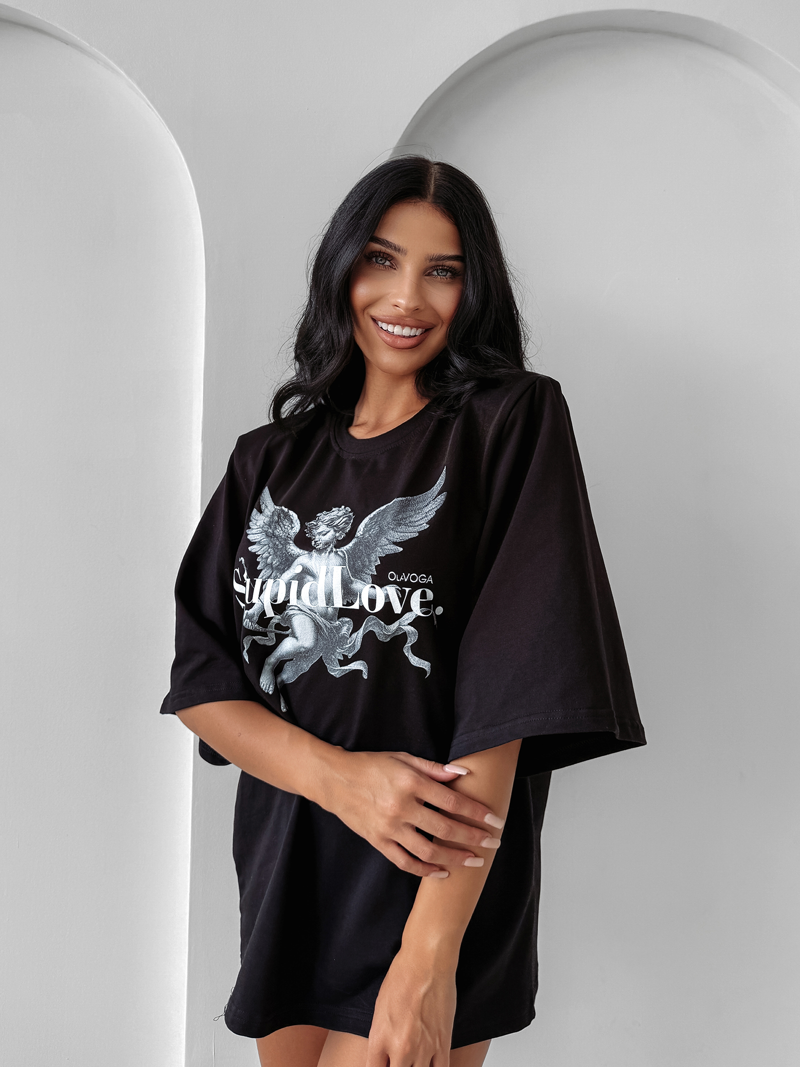 T-shirt oversize FOREST MOSS OLAVOGA czarny