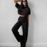 Top bawełniany AUTUMN WHISPER OLAVOGA czarny