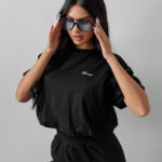 Top bawełniany AUTUMN WHISPER OLAVOGA czarny