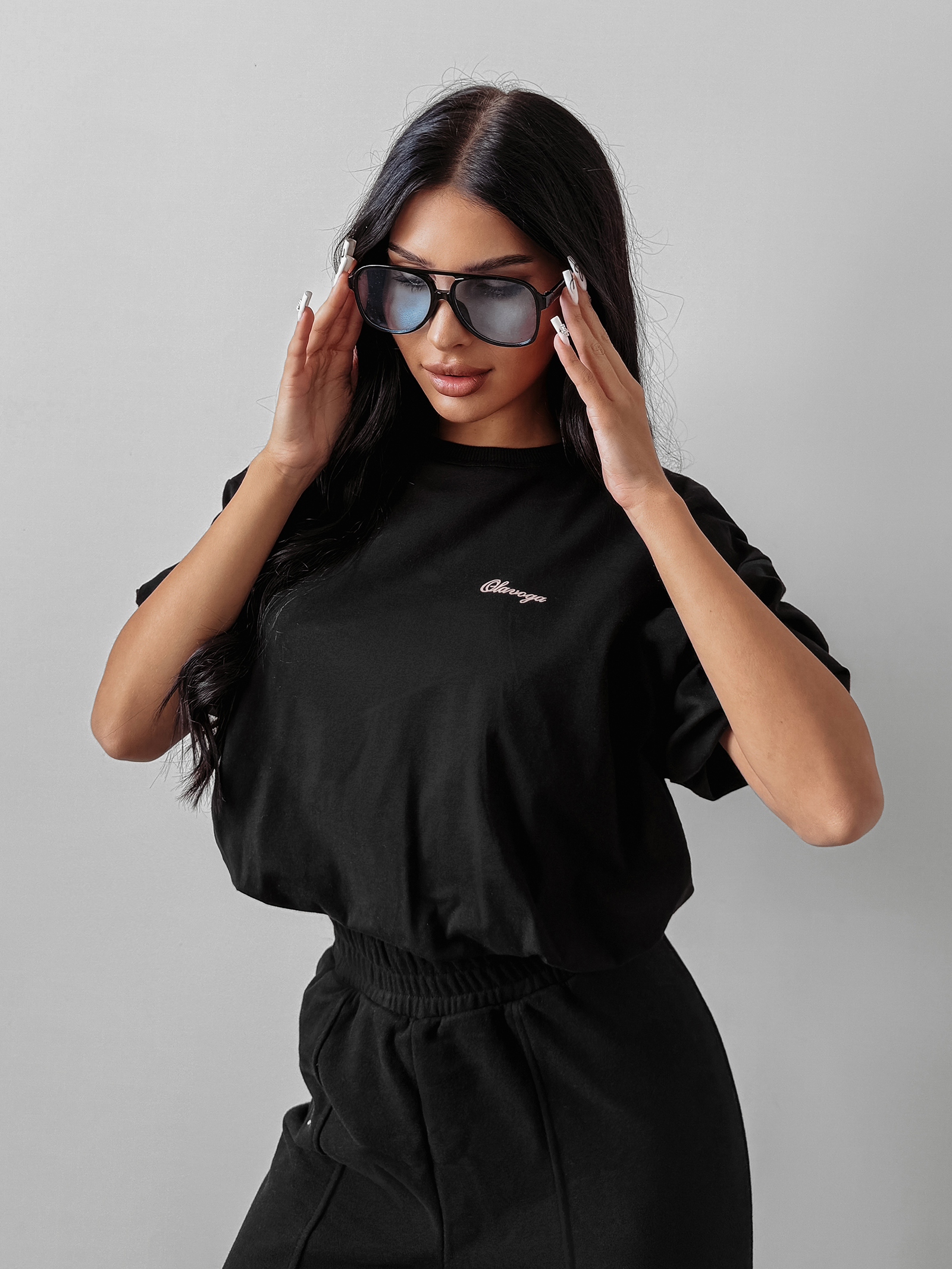 Top bawełniany AUTUMN WHISPER OLAVOGA czarny