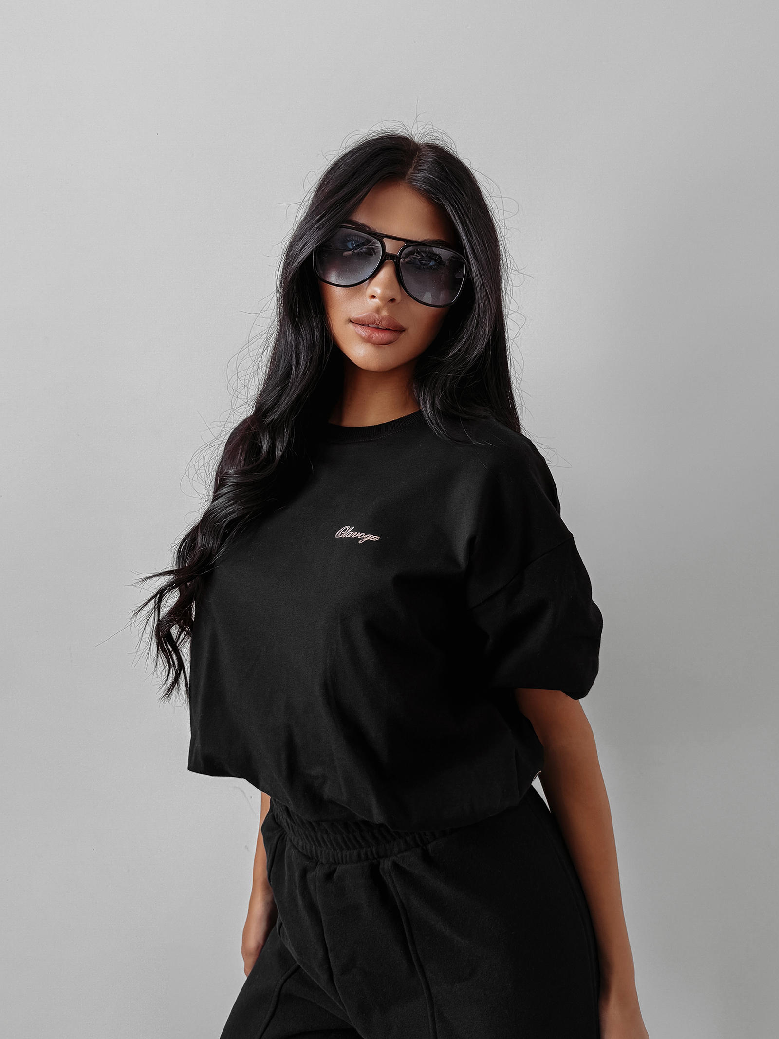 Top bawełniany AUTUMN WHISPER OLAVOGA czarny