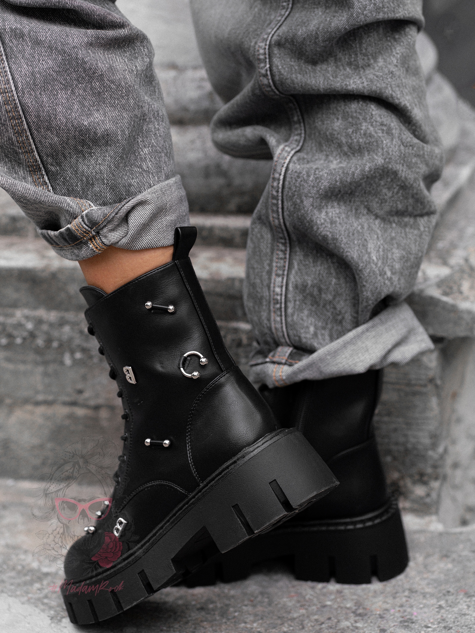 Workery matowe Rock Pear czarne