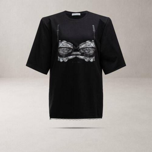 T-shirt oversize OLAVOGA z nadrukiem BRA czarny