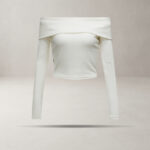 Bluzka prążkowana OLAVOGA CREAMED FOG ecru