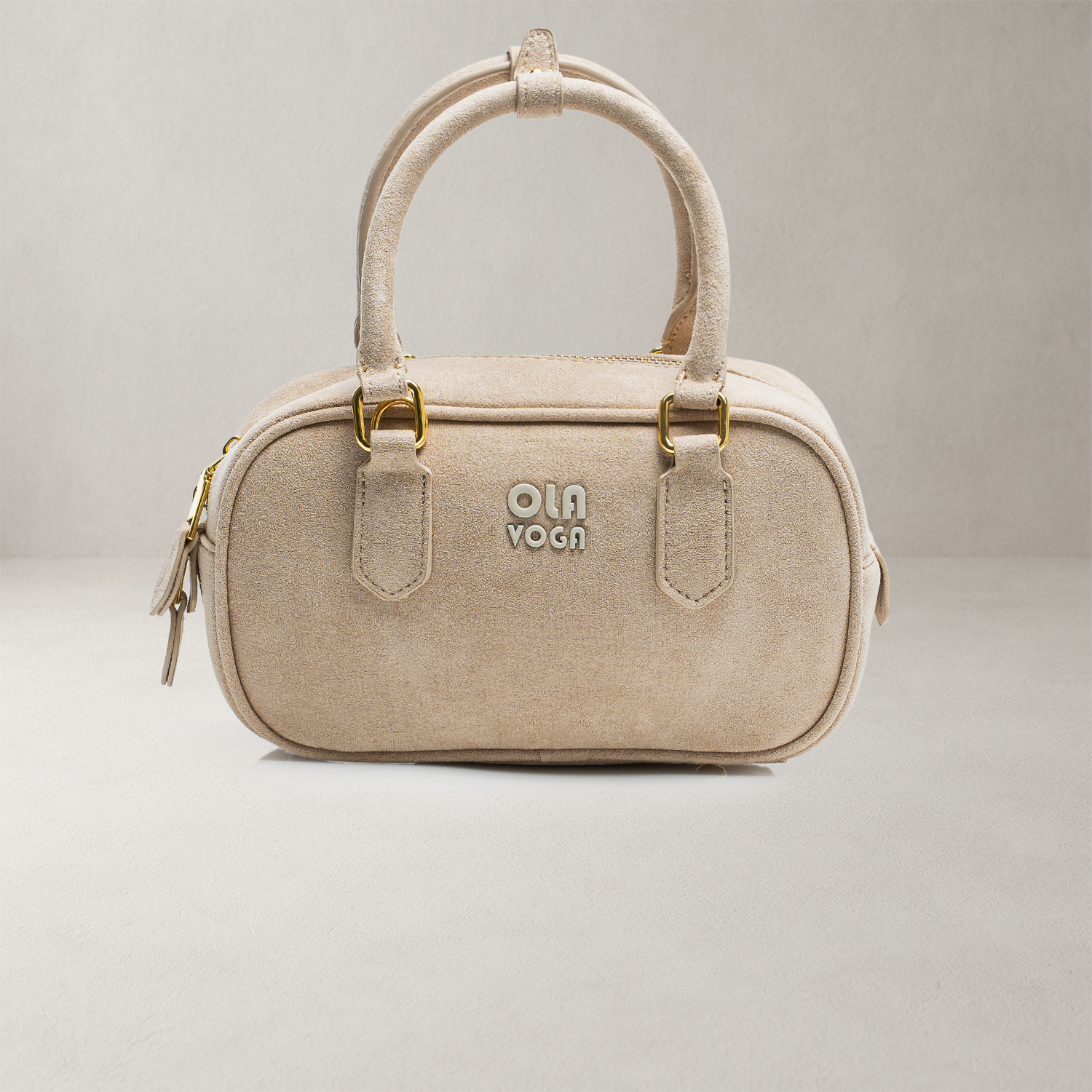 Torebka zamszowa OLAVOGA FORBIDDEN beżowa