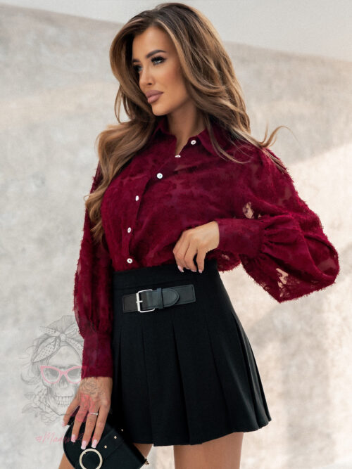 Koszula damska elegancka Nistis bordowa